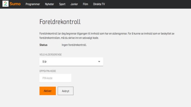 TV 2 Sumo Foreldrekontroll