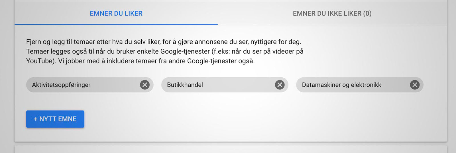 Skjermdump fra Google