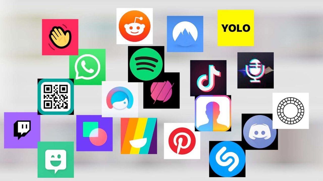 Logoene til de mest populære appene i august 2020.