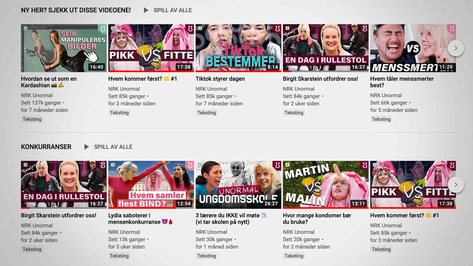 Foto: Skjermdump av NRK Unormal på Youtube