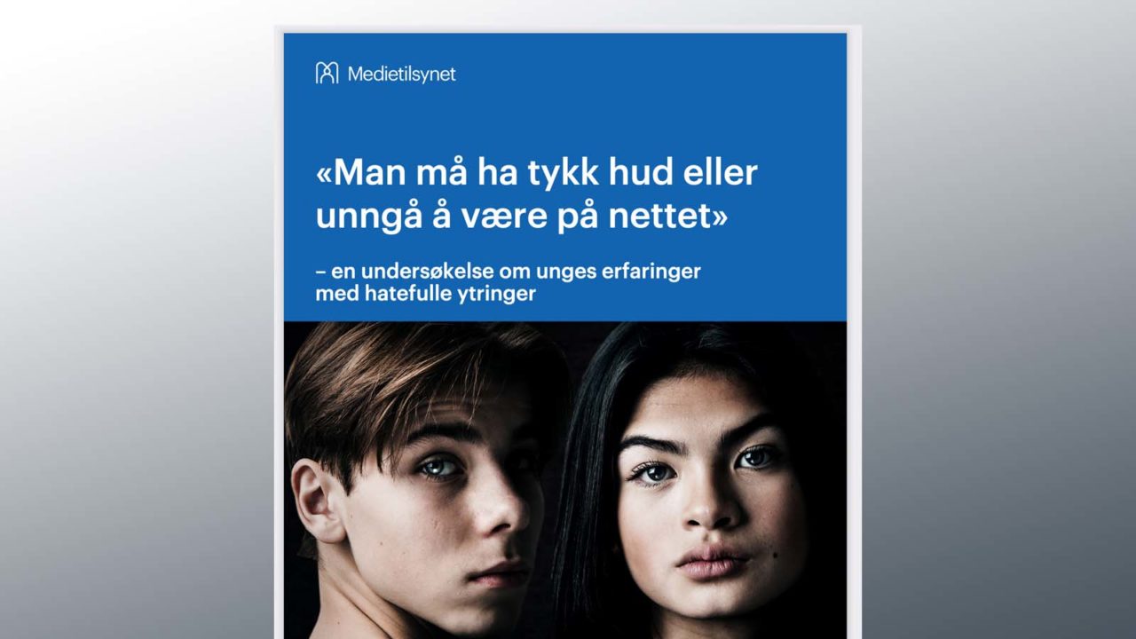 Bildet viser forsiden av rapporten til Medietilsynet.