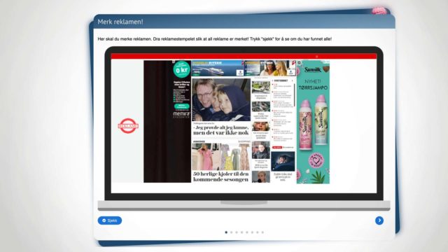 Bildet viser en av oppgavene i Reklameskolen.