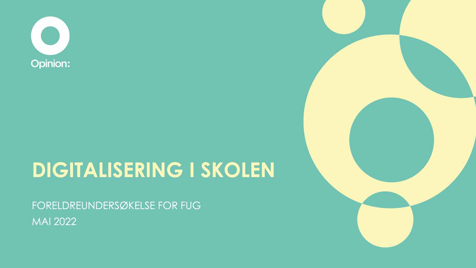 Bildet viser forsiden av undersøkelsen til FUG.