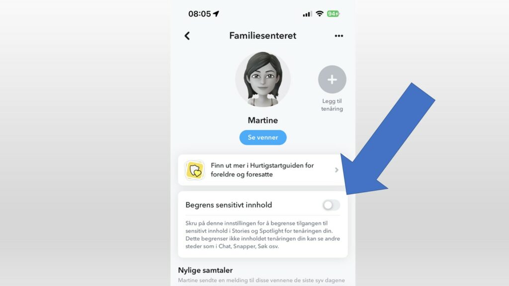 Snapchat har foreldreinnstillinger | Barnevakten